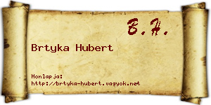 Brtyka Hubert névjegykártya